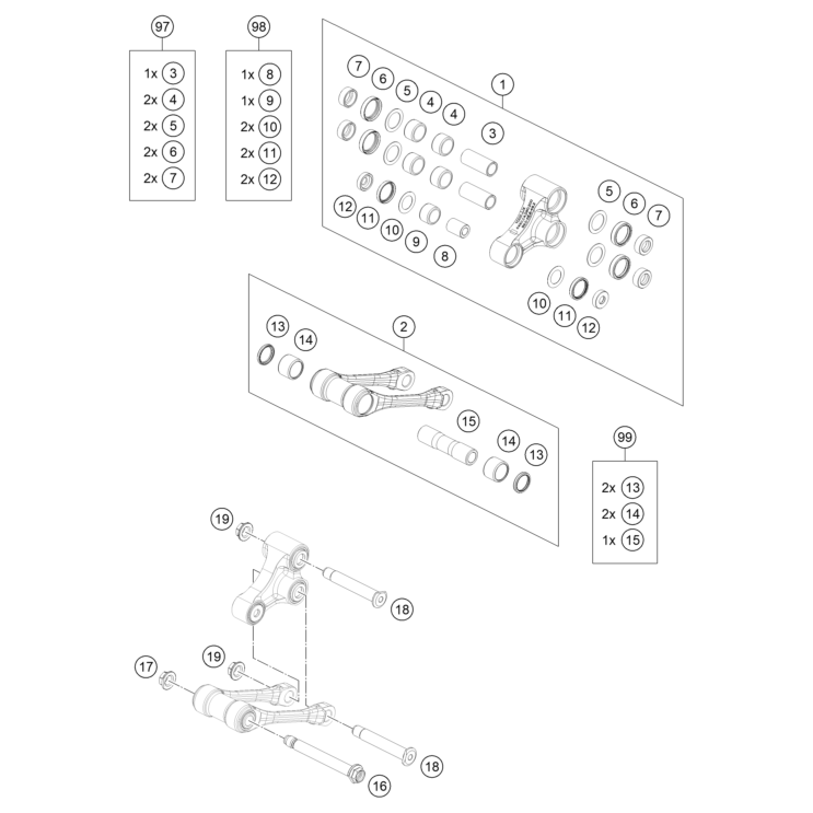 BIELLETTES DE SUSPENSION HUSQVARNA 250 TE 2026 - DUBOST HVA