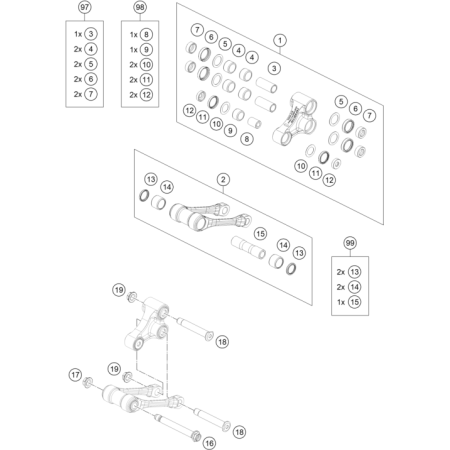 BIELLETTES DE SUSPENSION HUSQVARNA 250 TE 2026 - DUBOST HVA