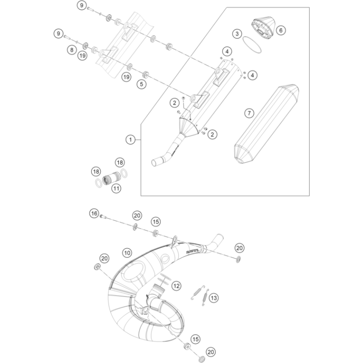 SYSTEME D'ECHAPPEMENT HUSQVARNA 250 TE 2026 - DUBOST HVA