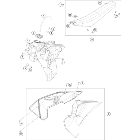 RÉSERVOIR, SELLE HUSQVARNA 250 TE 2026 - DUBOST HVA