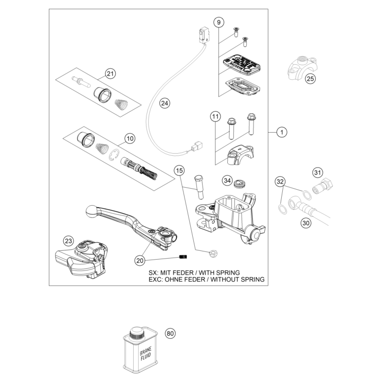 MAITRE CYLINDRE DE FREIN AVANT HUSQVARNA 350 FE PRO 2025