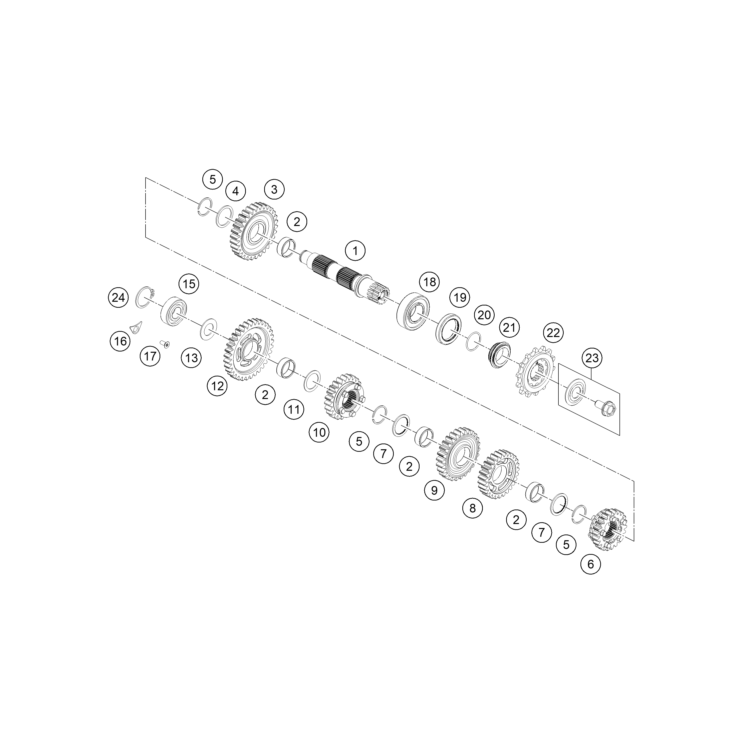 BOITE DE VITESSE II - ARBRE DE SORTIE HUSQVARNA 350 FE PRO 2025