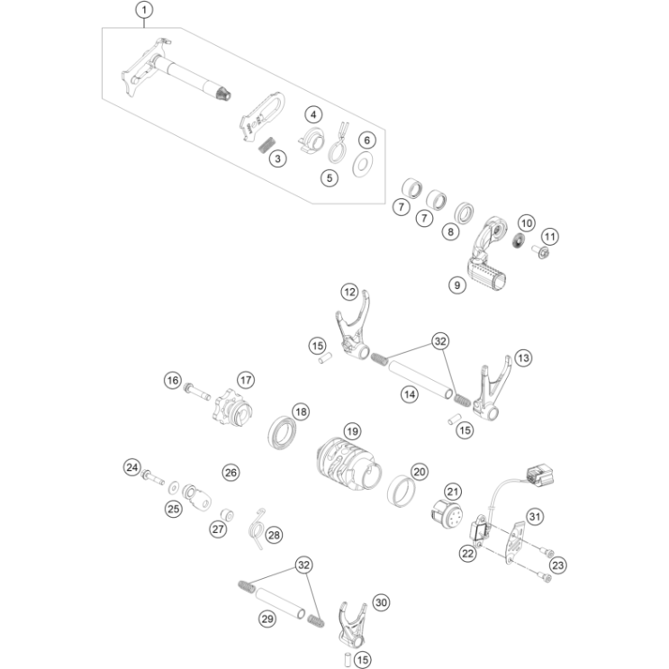 MECANISME DE SELECTION HUSQVARNA 350 FE PRO 2025