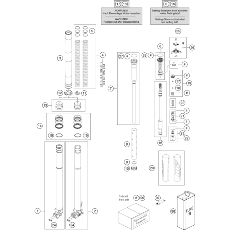 FOURCHE TELESCOPIQUE HUSQVARNA 350 FE PRO 2026