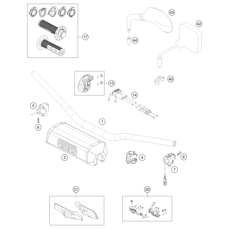 GUIDON, ARMATURES HUSQVARNA 350 FE PRO 2026