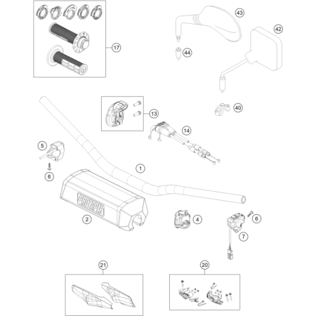GUIDON, ARMATURES HUSQVARNA...