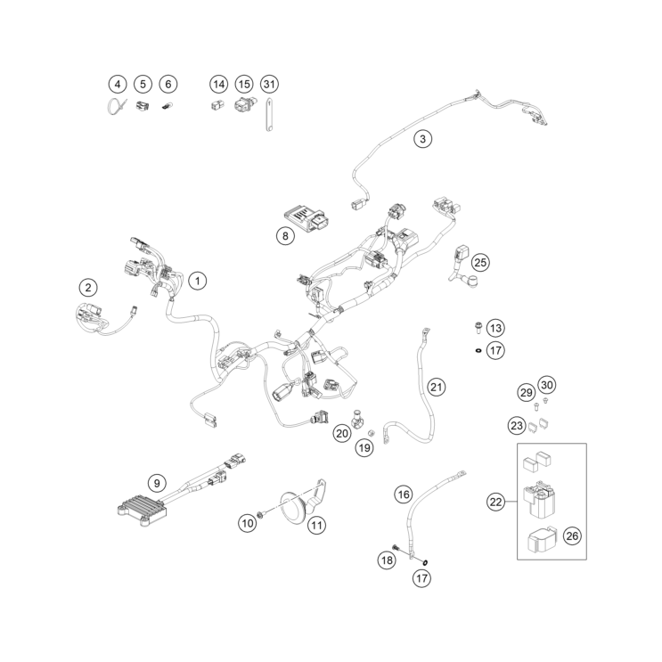 FAISCEAU ELECTRIQUE HUSQVARNA 350 FE PRO 2026