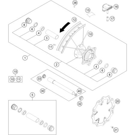 ROUE AVANT HUSQVARNA 501 FE...