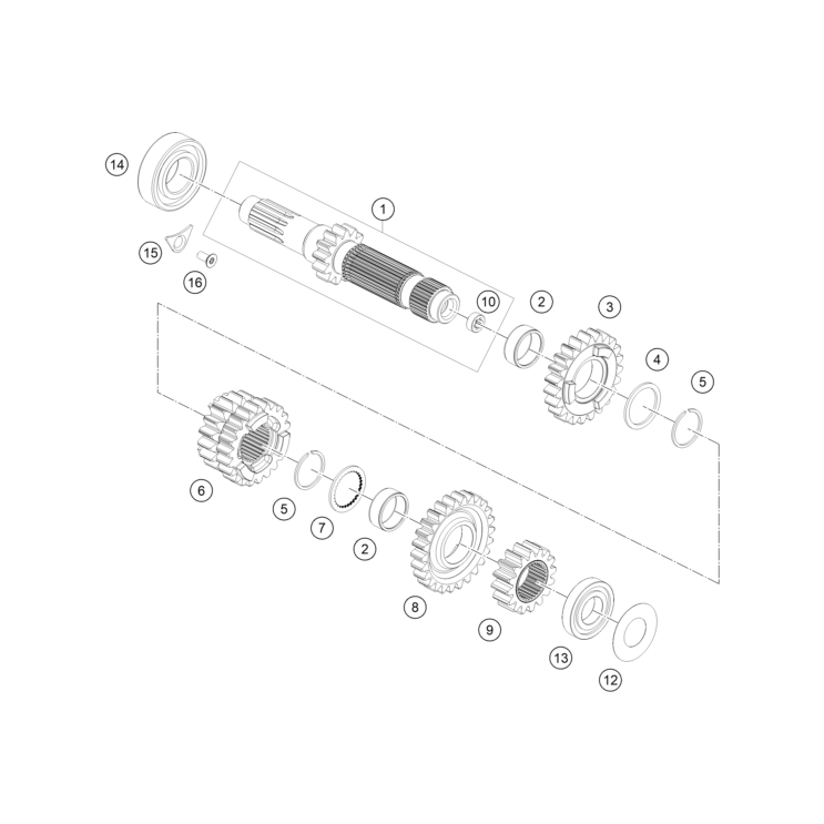 BOITE DE VITESSE I - ARBRE PRIMAIRE HUSQVARNA 501 FE 2026