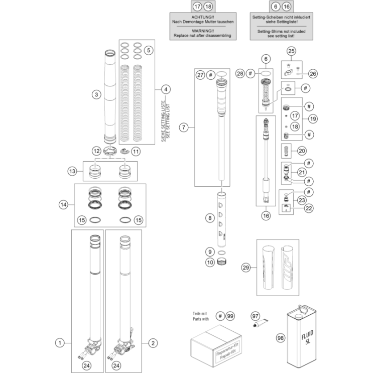 FOURCHE TELESCOPIQUE HUSQVARNA 300 PRO 2026