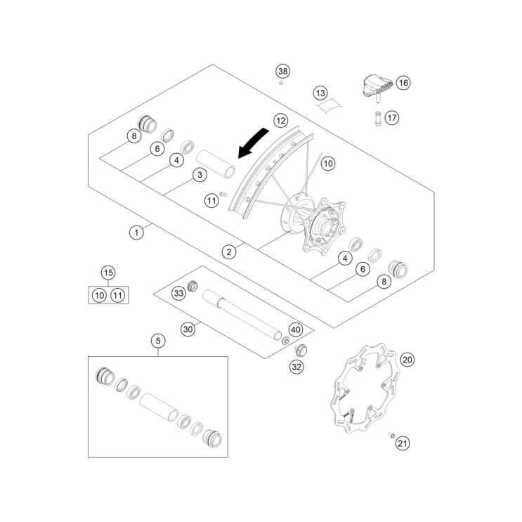 ROUE AVANT HUSQVARNA 300 PRO 2026