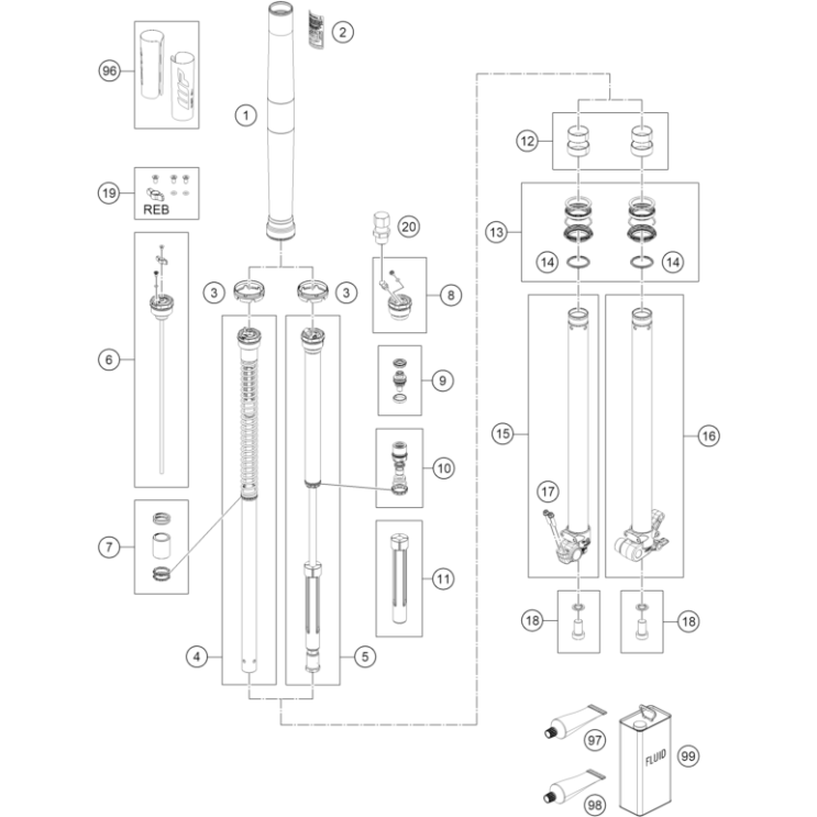 VUE ECLATEE FOURCHE ECLATEE HUSQVARNA 50 TC 2026
