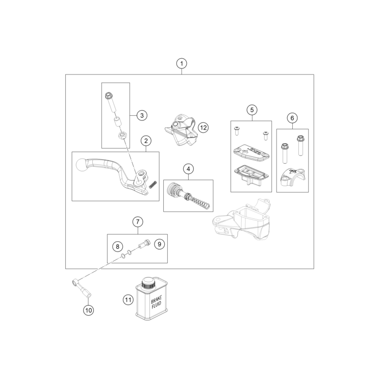 VUE ECLATEE MAITRE CYLINDRE DE FREIN	 HUSQVARNA 50 TC 2026