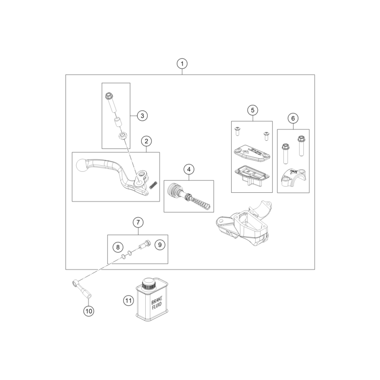 VUE ECLATEE MAITRE CYLINDRE DE FREIN HUSQVARNA 65 TC 2026