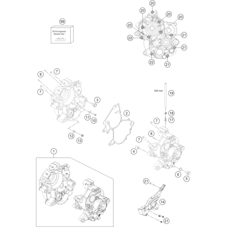 VUE ECLATEE CARTER MOTEUR HUSQVARNA 65 TC 2026