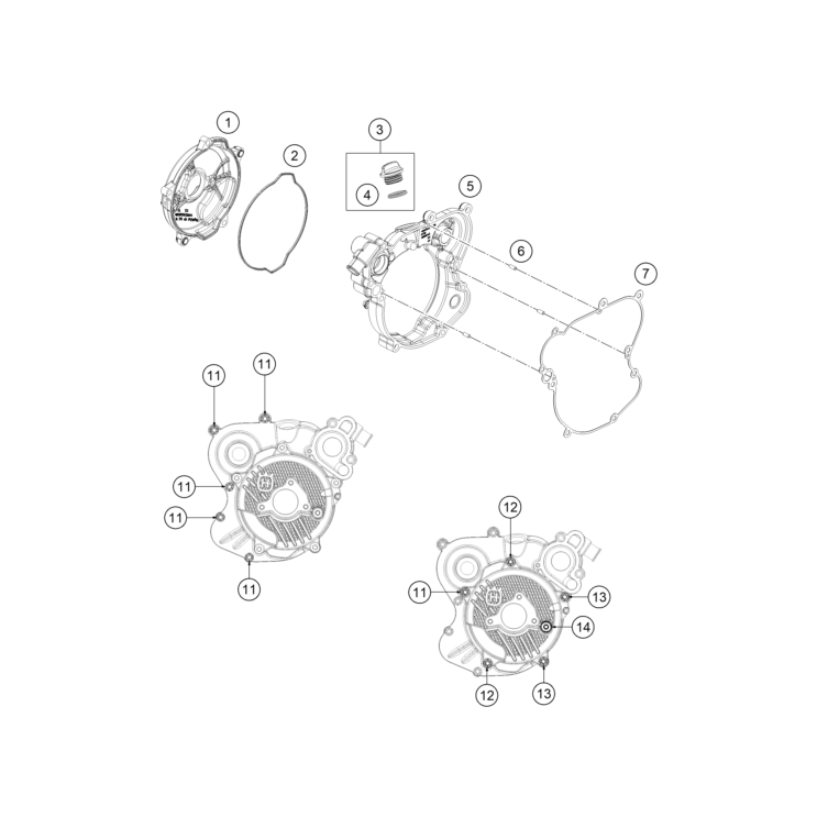 VUE ECLATEE COUVERCLE D’EMBRAYAGE HUSQVARNA 65 TC 2026