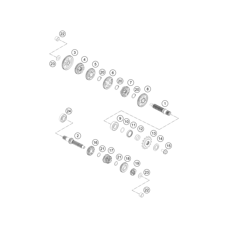 VUE ECLATEE BOITE DE VITESSE HUSQVARNA 65 TC 2026