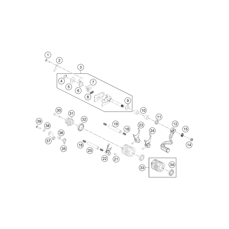 VUE ECLATEE MECANISME DE SELECTION HUSQVARNA 65 TC 2026
