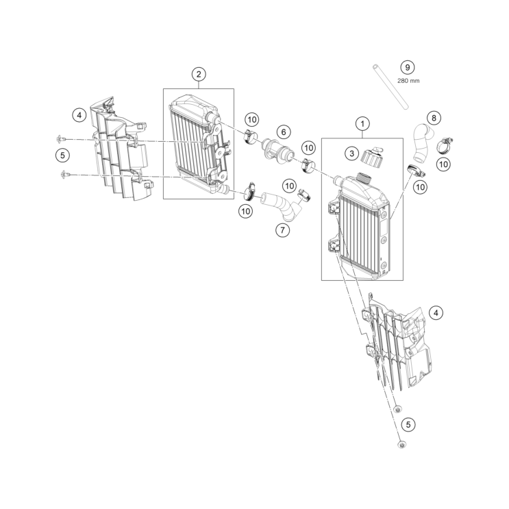 VUE ECLATEE RADIATEURS HUSQVARNA 65 TC 2026