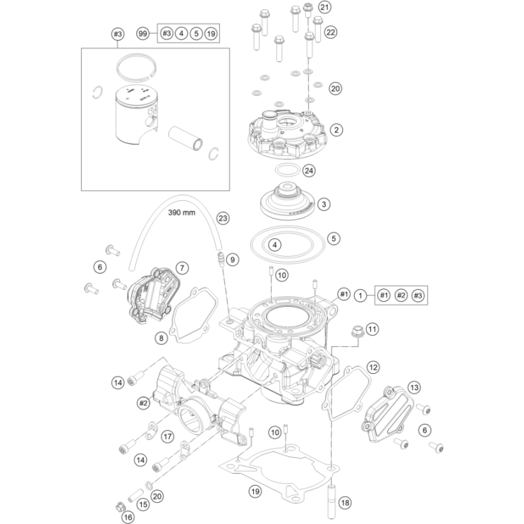 VUE ECLATEE CYLINDRE, CULASSE HUSQVARNA 85 TC 17/14 2026