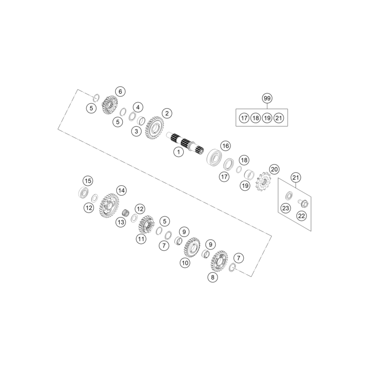 VUE ECLATEE ARBRE SECONDAIRE HUSQVARNA 85 TC 19/16 2026