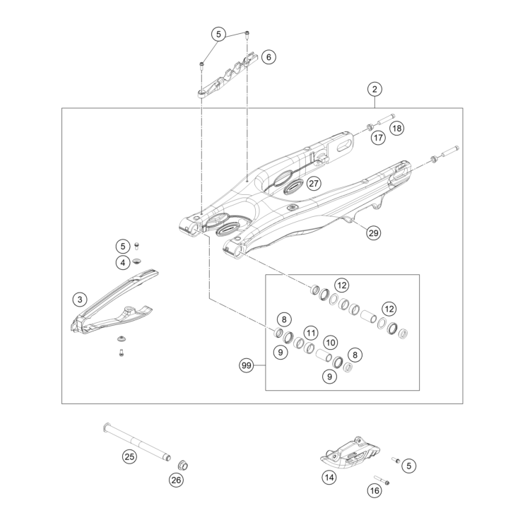 VUE ECLATEE BRAS OSCILLANT HUSQVARNA 125 TC 2026