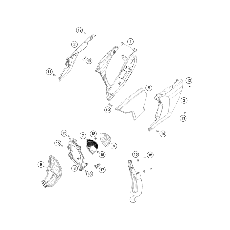 VUE ECLATEE FILTRE A AIR HUSQVARNA 125 TC 2026