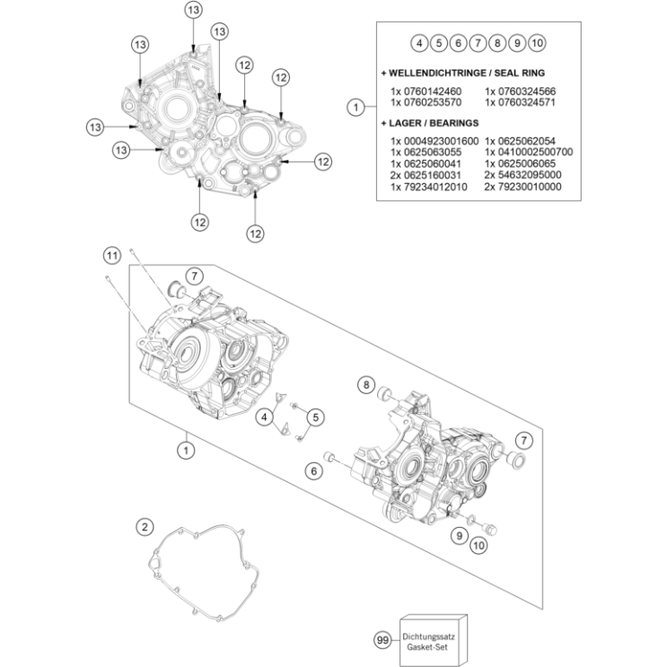 VUE ECLATEE CARTER MOTEUR HUSQVARNA 125 TC 2026