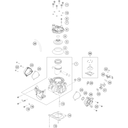 VUE ECLATEE CYLINDRE,...