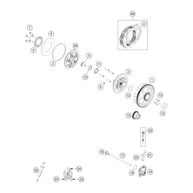 VUE ECLATEE EMBRAYAGE HUSQVARNA 125 TC 2026