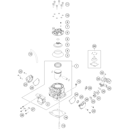 VUE ECLATEE CYLINDRE,...