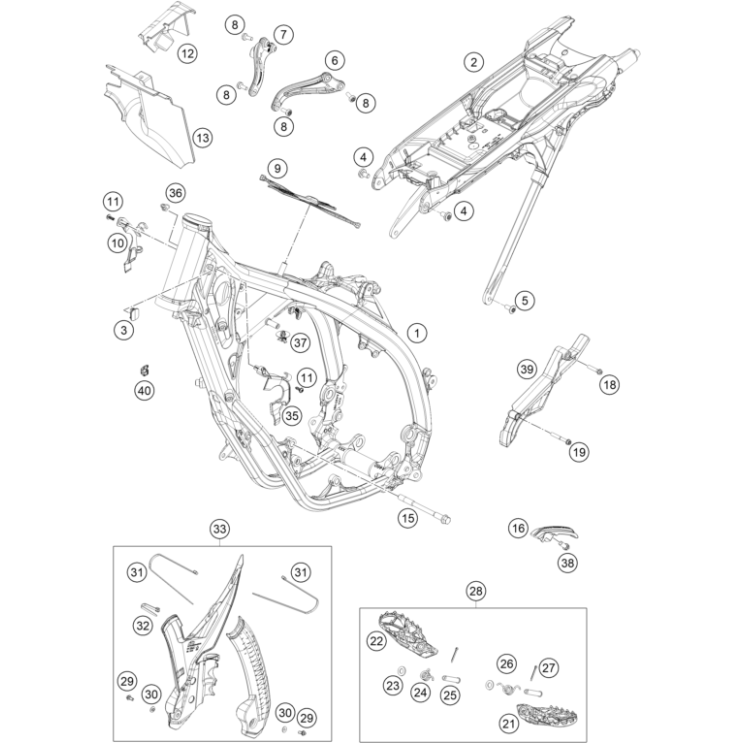 VUE ECLATEE CADRE HUSQVARNA 250 TC 2026