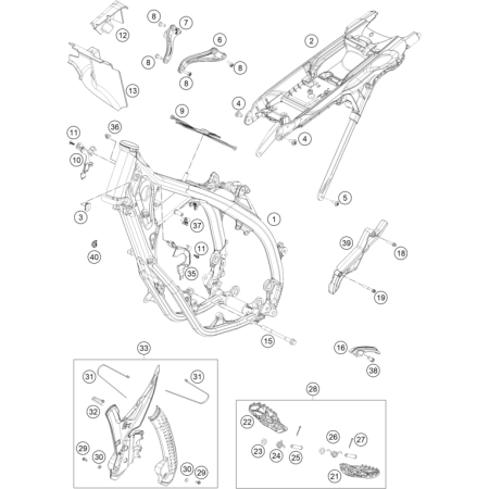 VUE ECLATEE CADRE HUSQVARNA...