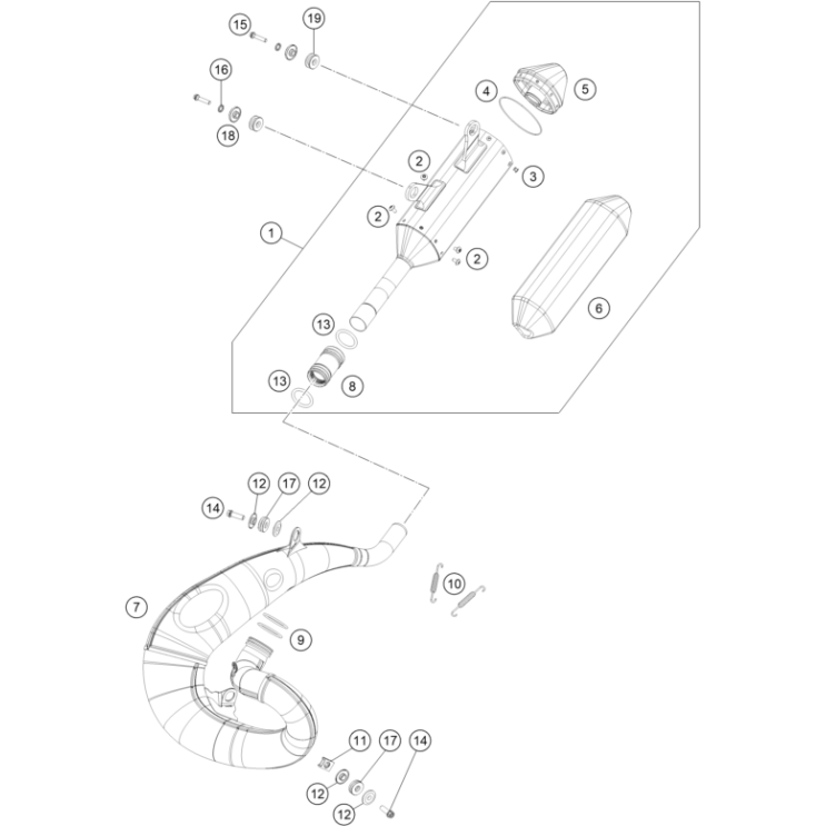 VUE ECLATEE ECHAPPEMENT HUSQVARNA 250 TC 2026