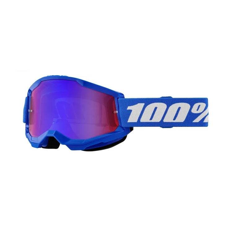 Masque 100% STRATA 2 Bleu écran irridium rouge  