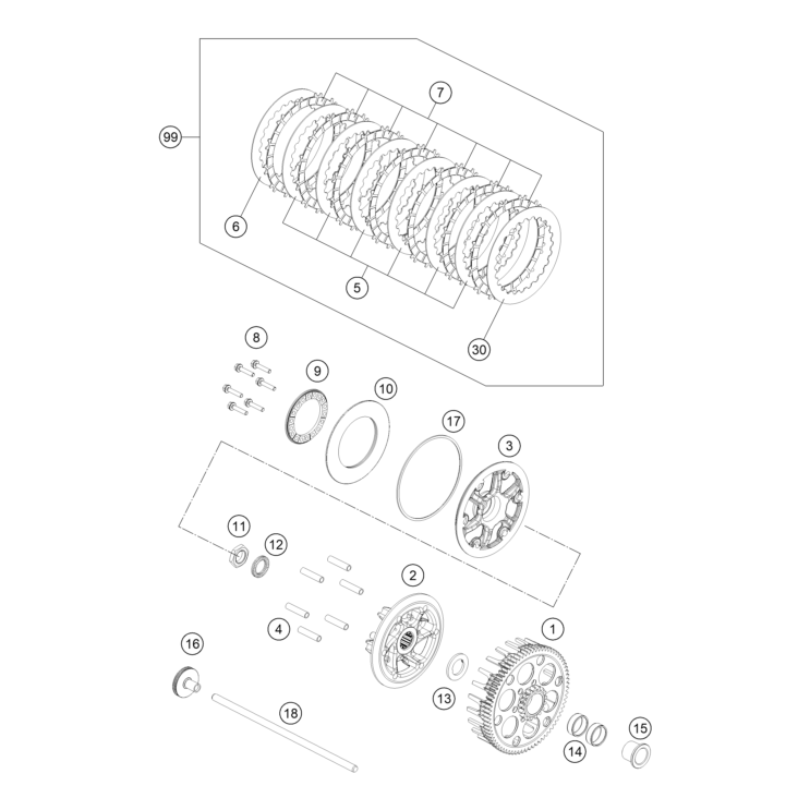 VUE ECLATEE EMBRAYAGE HUSQVARNA 250 FC 2026