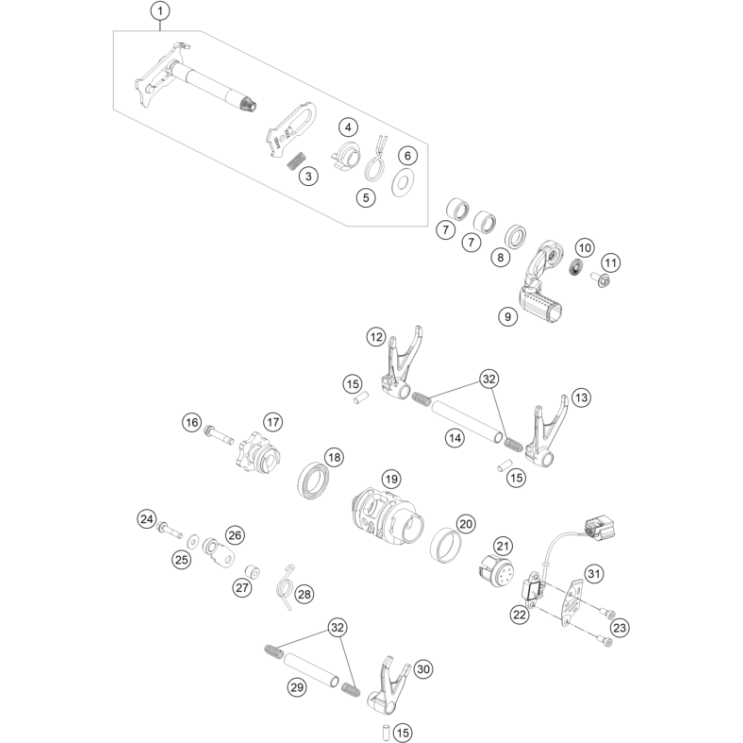VUE ECLATEE MECANISME DE SELECTION HUSQVARNA 250 FC 2026
