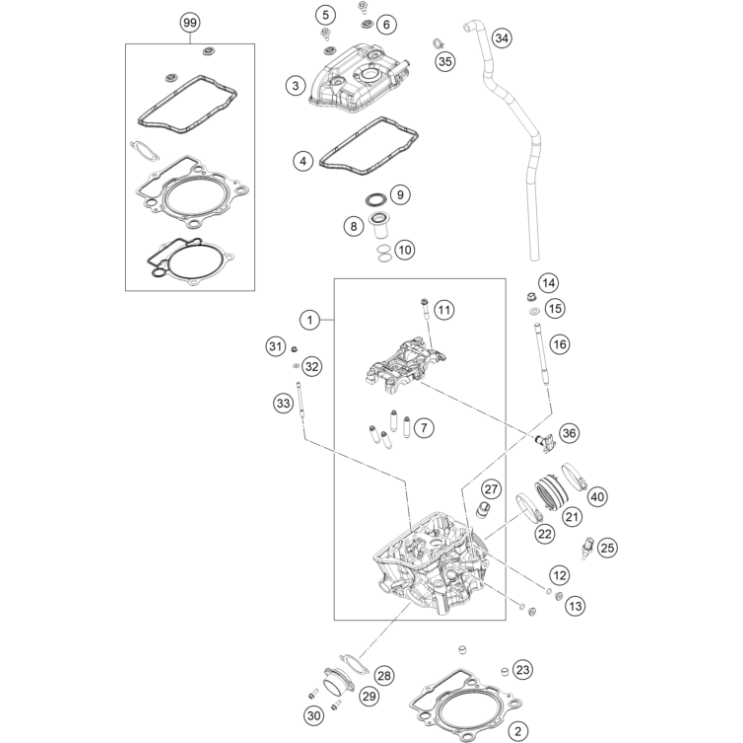 VUE ECLATEE CULASSE HUSQVARNA 250 FC 2026
