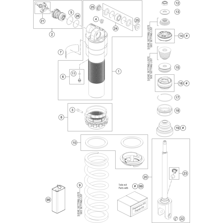 VUE ECLATEE AMORTISSEUR ECLATE HUSQVARNA 450 FC 2026