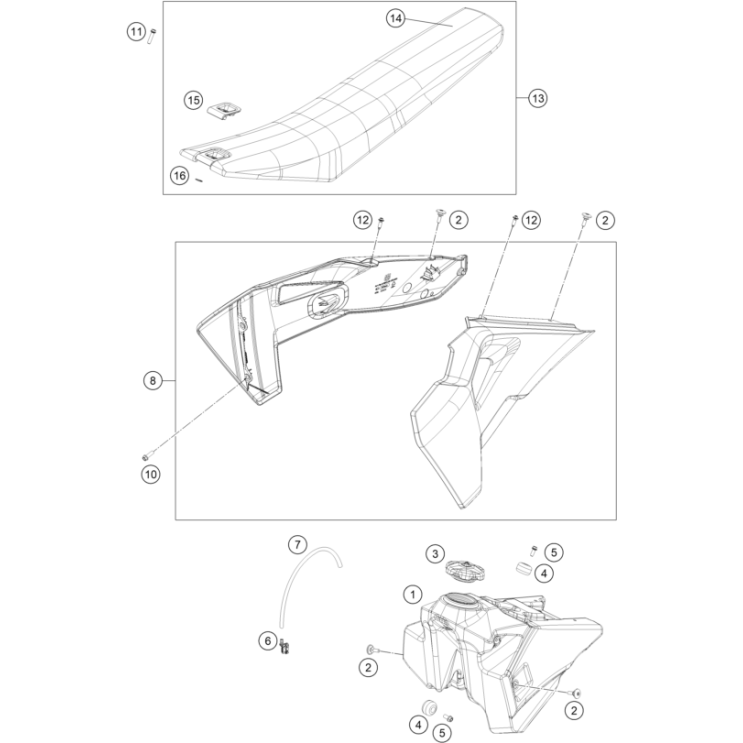 VUE ECLATEE RÉSERVOIR, SELLE HUSQVARNA 450 FC 2026