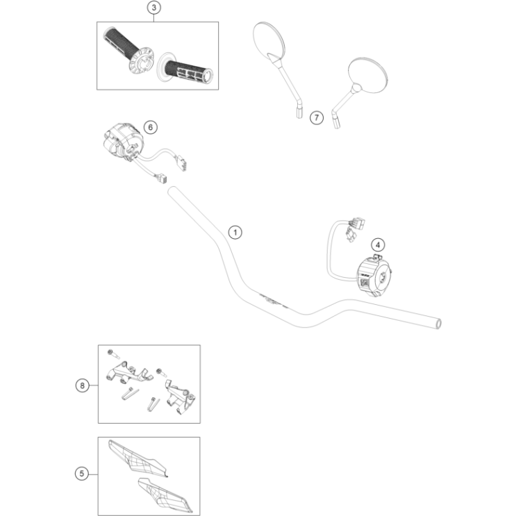 VUE ECLATEE GUIDON, ARMATURES HUSQVARNA 701 ENDURO 2026