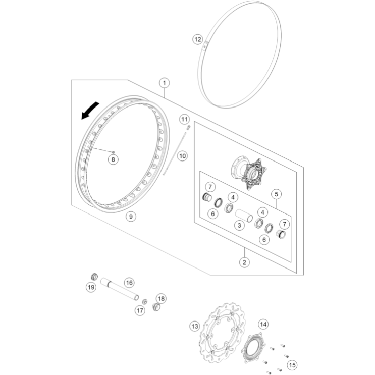 VUE ECLATEE ROUE AVANT HUSQVARNA 701 ENDURO 2026