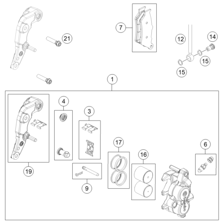 VUE ECLATEE ETRIER DE FREIN...