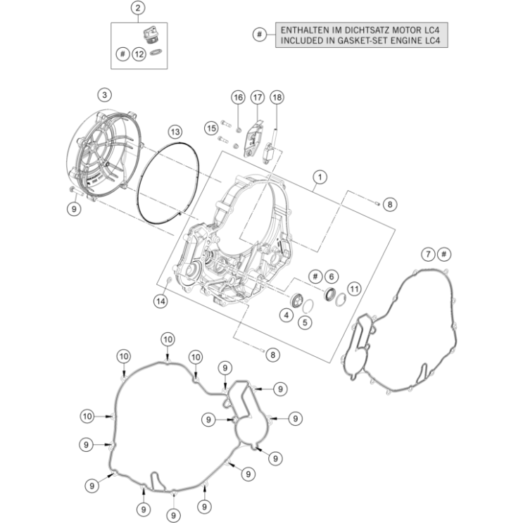 VUE ECLATEE COUVERCLE D’EMBRAYAGE HUSQVARNA 701 ENDURO 2026