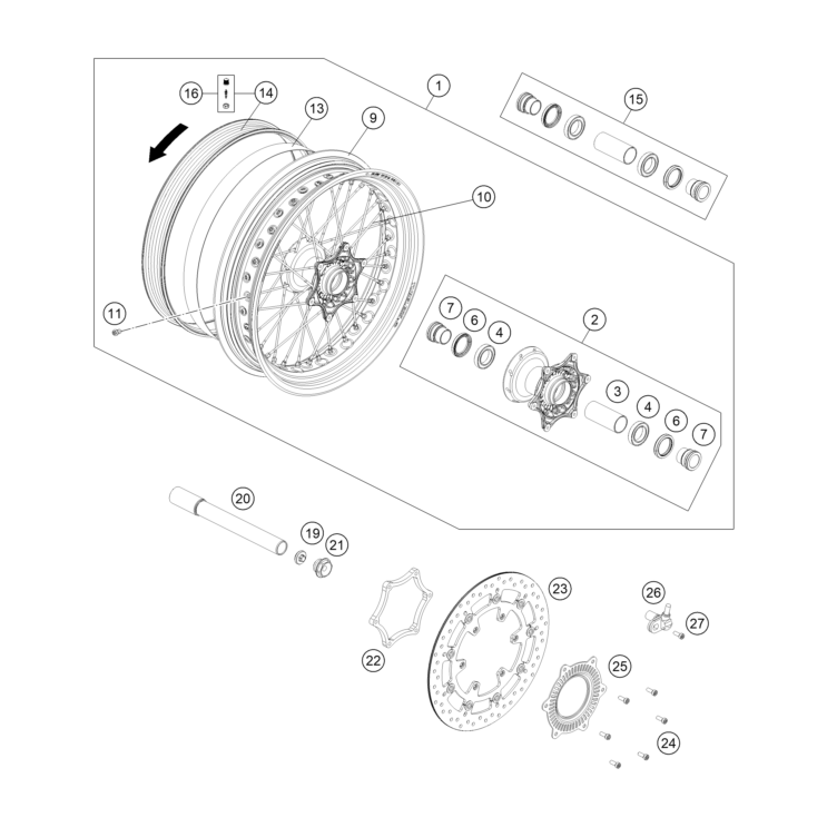 VUE ECLATEE ROUE AVANT HUSQVARNA 701 SM 2026