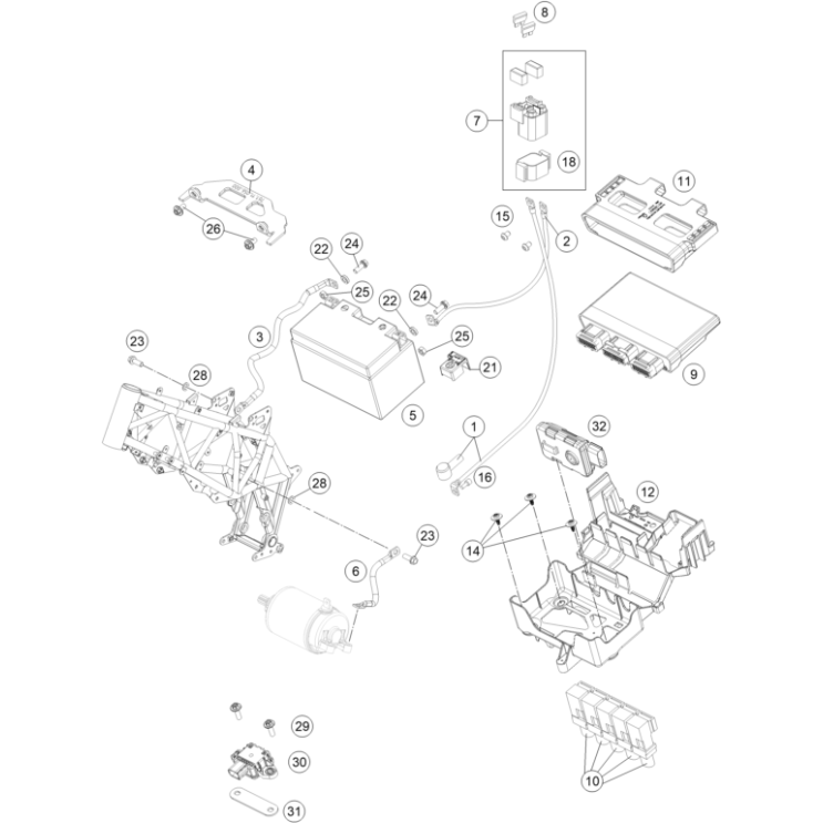 VUE ECLATEE BATTERIE HUSQVARNA 701 SM 2026