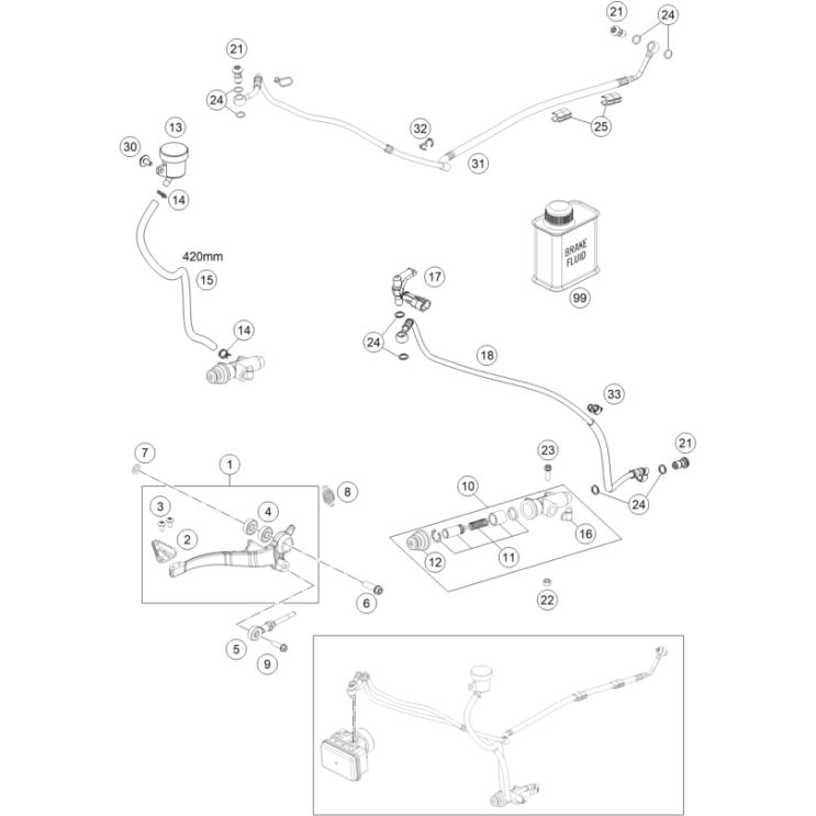 VUE ECLATEE SYSTÈME DE FREIN ARRIÈRE HUSQVARNA 701 SM 2026