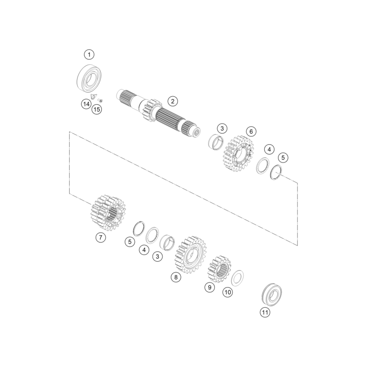 VUE ECLATEE BOITE DE VITESSE I - ARBRE PRIMAIRE HUSQVARNA 701 SM 2026