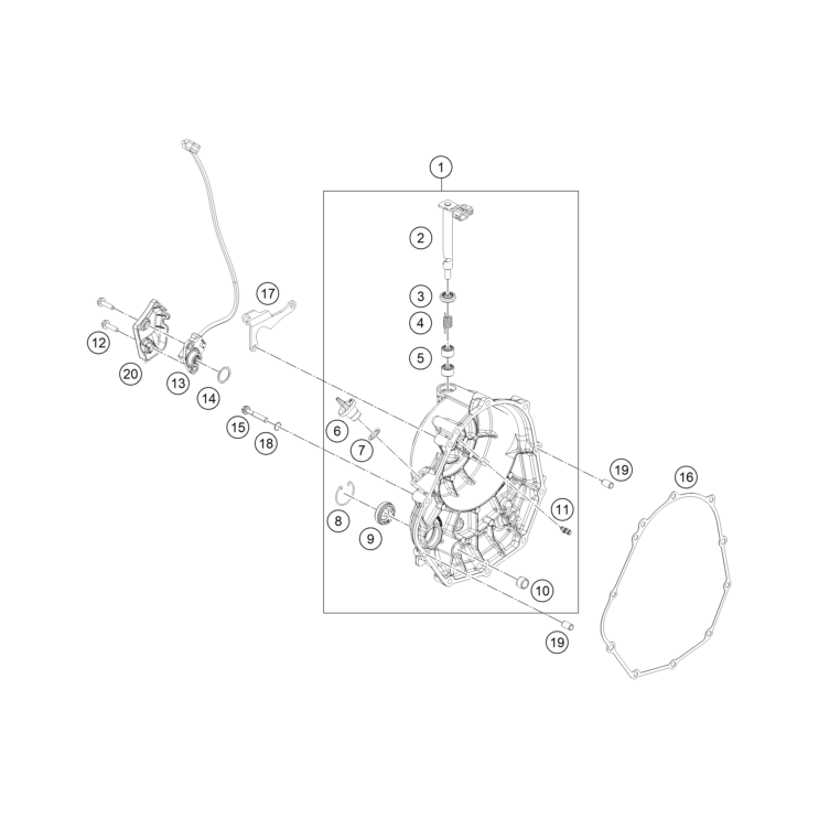 VUE ECLATEE COUVERCLE D’EMBRAYAGE HUSQVARNA 401 SVARTPILEN 2025