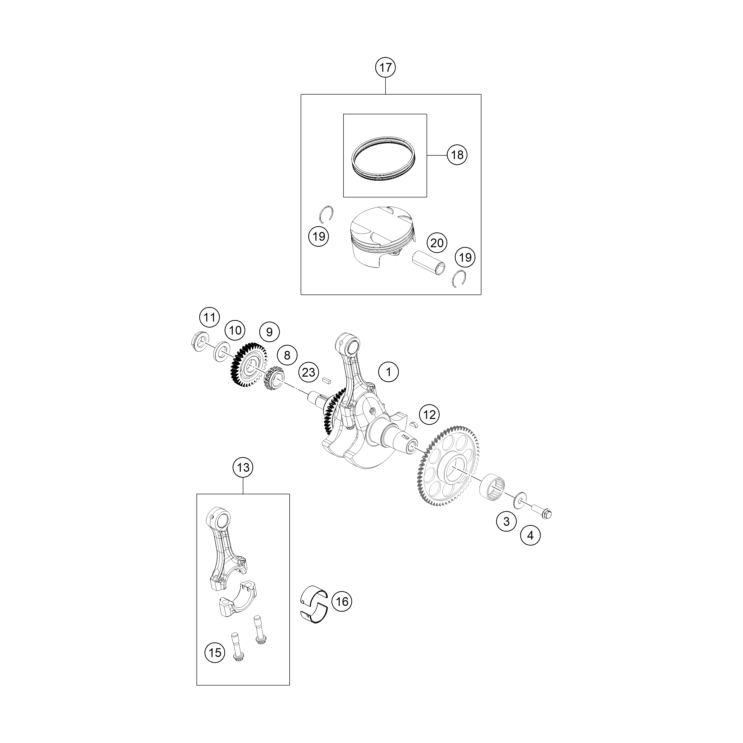 VUE ECLATEE VILEBREQUIN, PISTON HUSQVARNA 401 SVARTPILEN 2025